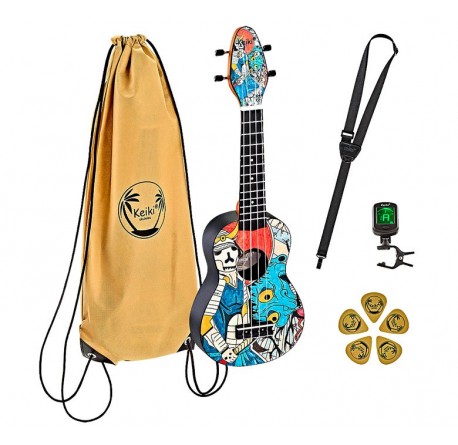 Pack Ukelele soprano Keiki K2-SR Samurai envío gratis