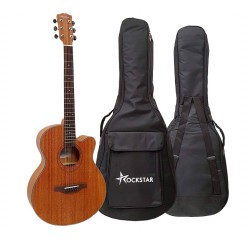 Rockstar SA-4022 SN Guitarra acústica forma auditorium con cutaway cuerdas metálicas y funda  envio gratis