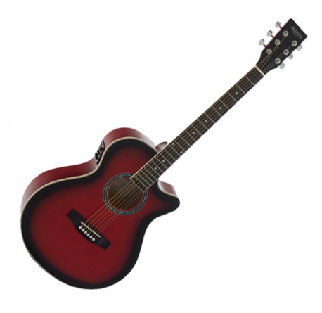 Admira Indiana roja satinada guitarra electroacústica envio gratis