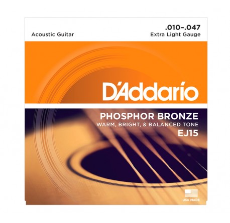 D'addario EJ15 (10-47)  Cuerdas para guitarra acustica envío gratis