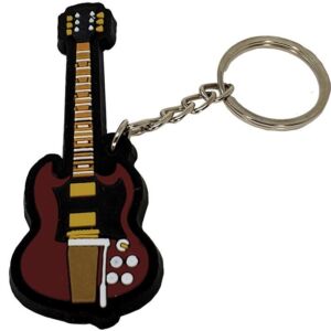 Llavero guitarra electrica SG RBK-0115 goma regalo para musicos envío gratis correos