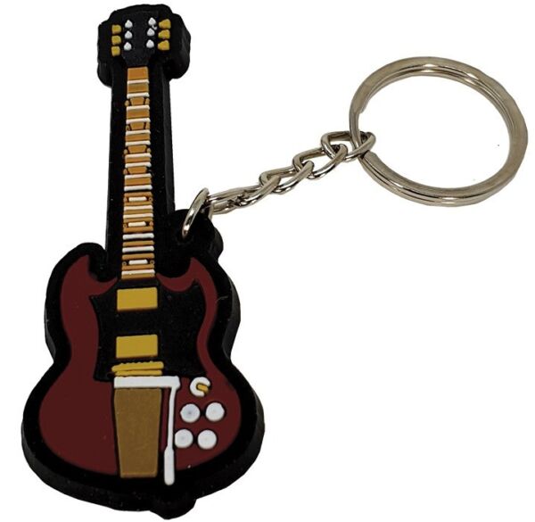 Llavero guitarra electrica SG RBK-0115 goma regalo para musicos envío gratis correos