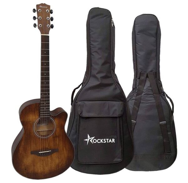 Rockstar SA4000BR Guitarra acústica cutaway y funda envío gratis