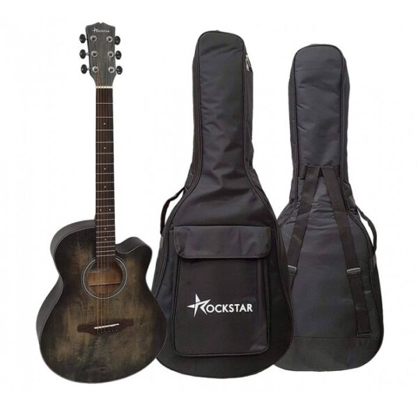 Rockstar SA4000BK Guitarra acústica cutaway y funda envío gratis
