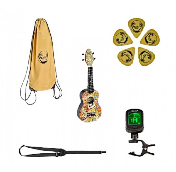 Pack Ukelele soprano Keiki K2-VP Voodoo envío gratis