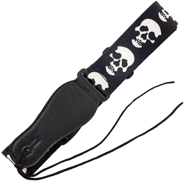 Correa guitarra y bajo Forest S-008-14 calaveras BK-WH envio gratis