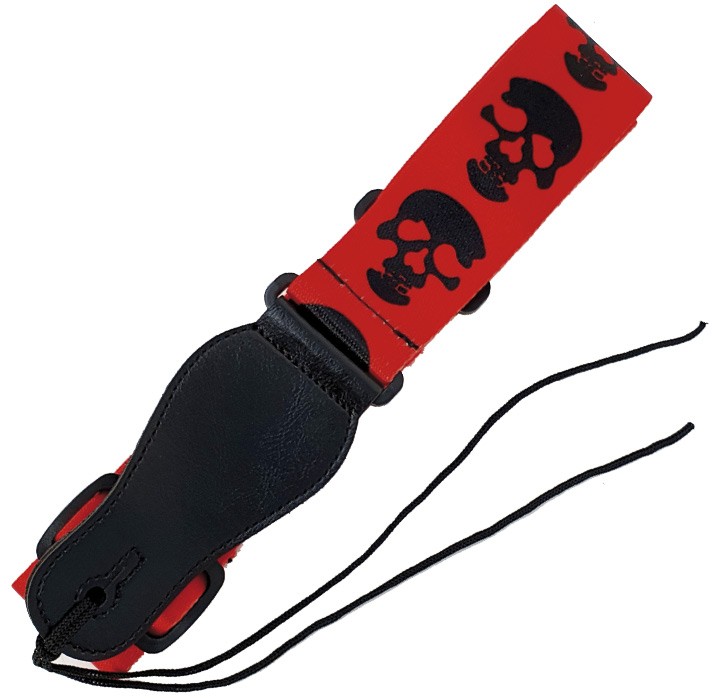 Correa guitarra y bajo Forest S-008-13 calaveras RD-BK envio gratis