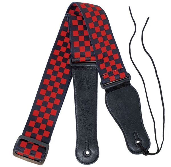 Correa guitarra y bajo Forest S-008-24 cuadros RD-BK envio gratis