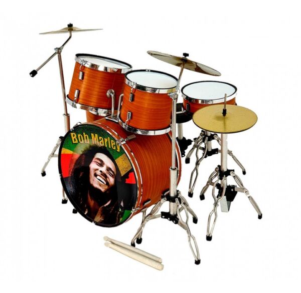 Miniatura bateria acustica MDR-0107 Bob Marley Regalo musical envio gratis