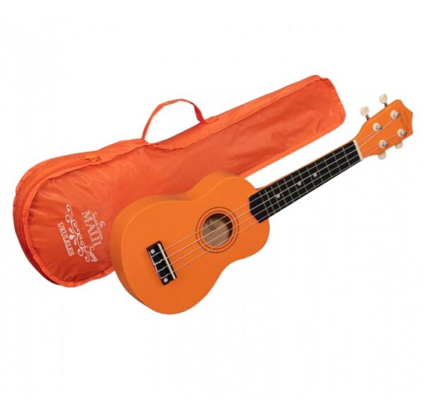 Ukelele soprano Maui Sunny 10OR color naranja con funda