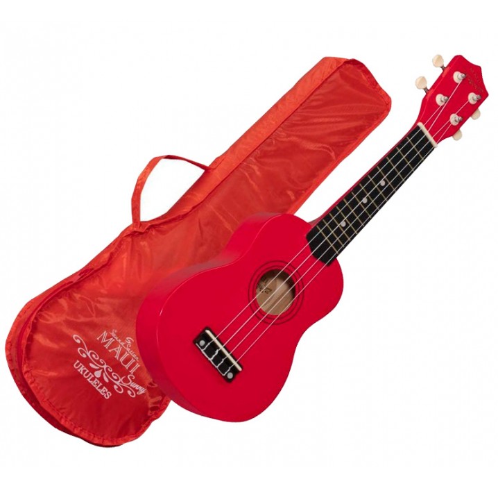 Ukelele soprano Maui Sunny 10RD color rojo con funda envio gratis