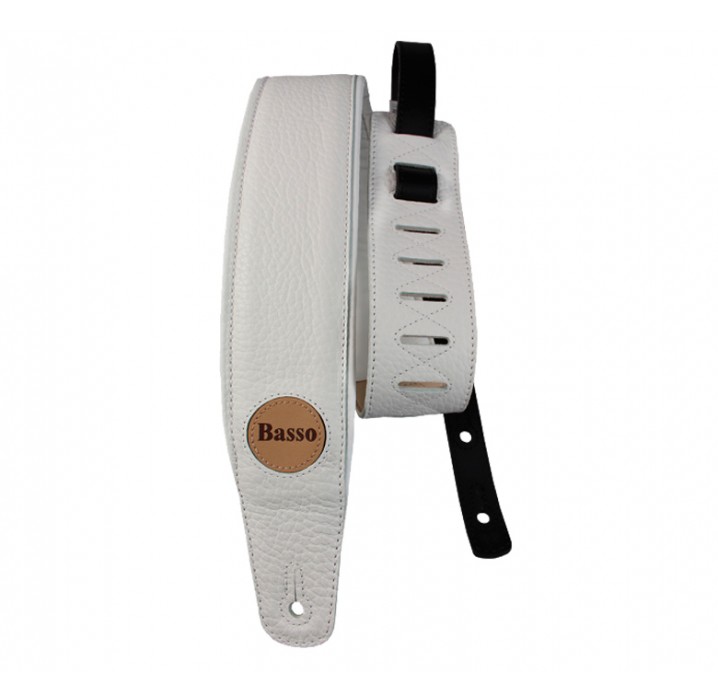 Correa para guitarra Basso Serie cuero blanca VTSL60 envio gratis