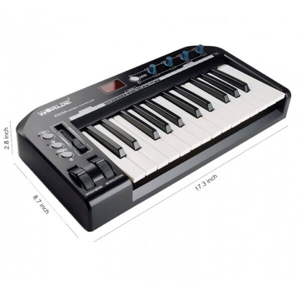 Worlde KS25A Controlador de teclado multifunción USB MIDI envio gratis