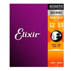 Elixir Nanoweb 11052 Light Acoustic juego cuerdas para guitarra acustica envio gratis
