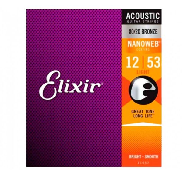 Elixir Nanoweb 11052 Light Acoustic juego cuerdas para guitarra acustica envio gratis