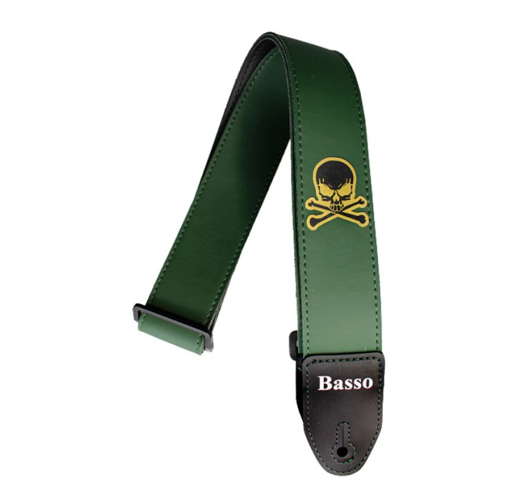 Basso SF128 serigrafiada verde calavera correa para guitarra envio gratis