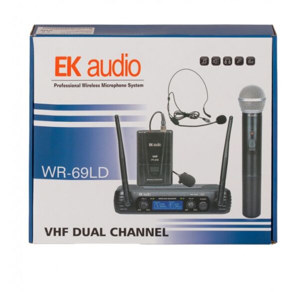 Ek audio WR69LL sistema inalámbrico de solapa VHF envio gratis