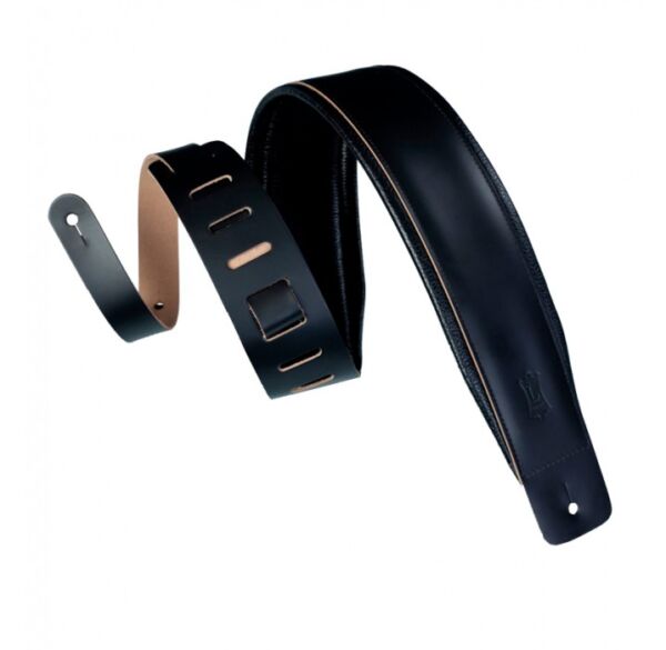 Levy's DM1PD-BLK Heirloom Series Garment correa de piel negra para guitarra envio gratis