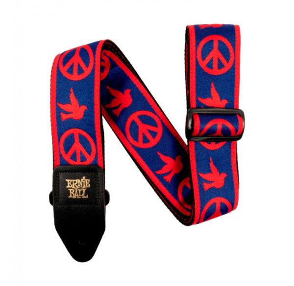 Ernie Ball EB4698 jacquard - red & blue peace love dove correa para guitarra y bajo envio gratis
