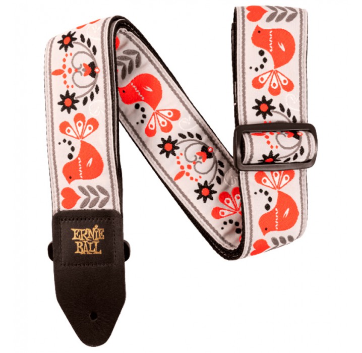 Ernie Ball EB4689 jacquard - red bird winter correa para guitarra y bajo envio gratis