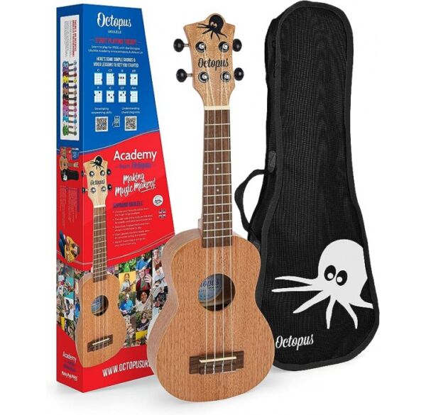 Octopus Uk205 NAT ukelele soprano con funda en color natural envio gratis