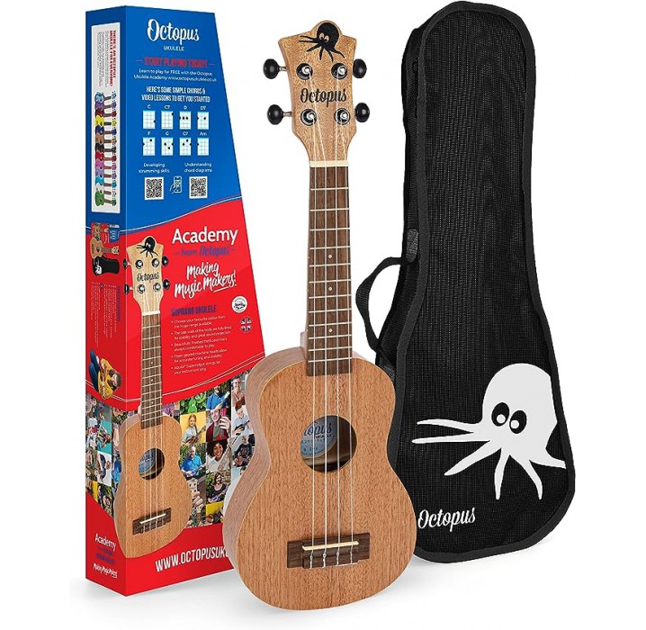Octopus Uk205 NAT ukelele soprano con funda en color natural envio gratis