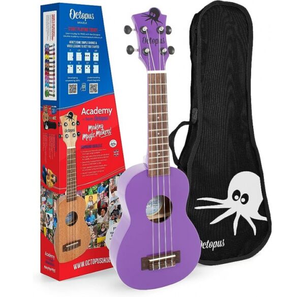 Octopus UK205PU ukelele soprano con funda en color púrpura envio gratis