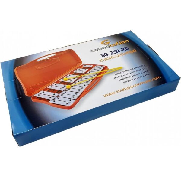 Soundsation SG25NRD carrillón metalófono rojo con 25 teclas plateadas envio gratis