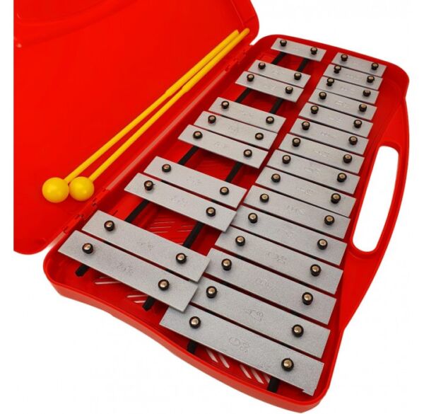 Soundsation SG25NRD carrillón metalófono rojo con 25 teclas plateadas envio gratis