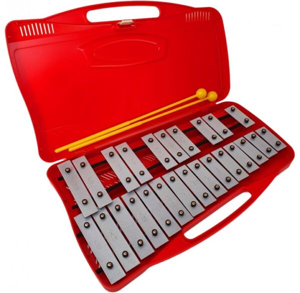 Soundsation SG25NRD carrillón metalófono rojo con 25 teclas plateadas envio gratis