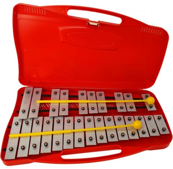 Soundsation SG25NRD carrillón metalófono rojo con 25 teclas plateadas envio gratis