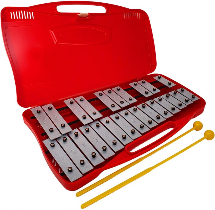Soundsation SG25NRD carrillón metalófono rojo con 25 teclas plateadas envio gratis