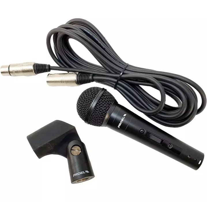 Proel PSE3 Pack de Microfono Dinámico que incluye Soporte Jirafa, Pinza, Cable y Funda envio gratis