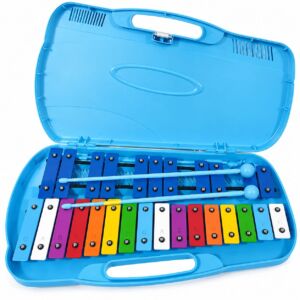 Carrillón xilófono de 27 teclas de colores Rockstar KB27N estuche azul envio gratis