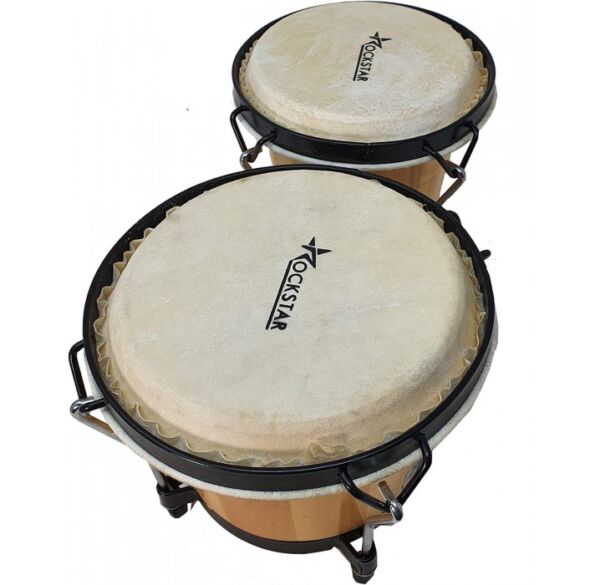 Rockstar BO105-NAT Bongo de Madera 6,5" y 7,5" Parche Piel envio gratis