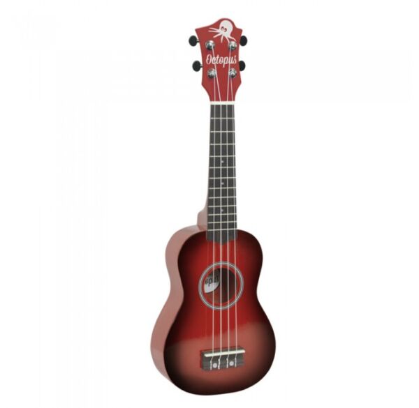Octopus UK-205RDB ukelele soprano Rojo burst con funda envio gratis