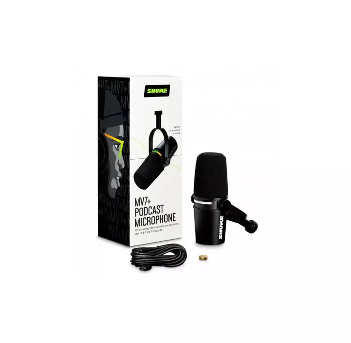 Shure MV7 Plus Black Micrófono dinámico para podcast envio gratis