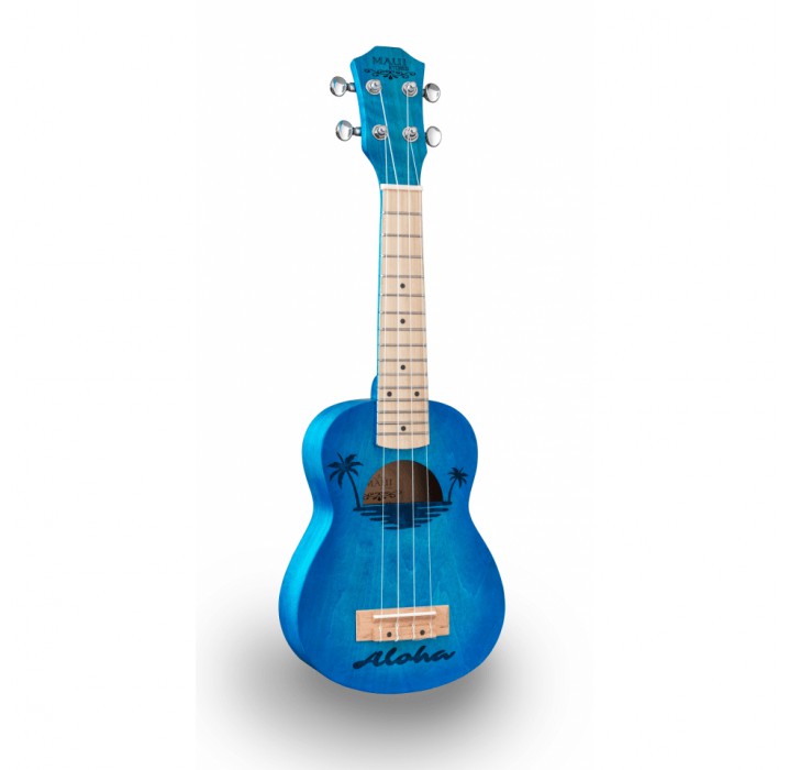 Maui ETCHED S-LB ukelele soprano con azul funda envio gratis
