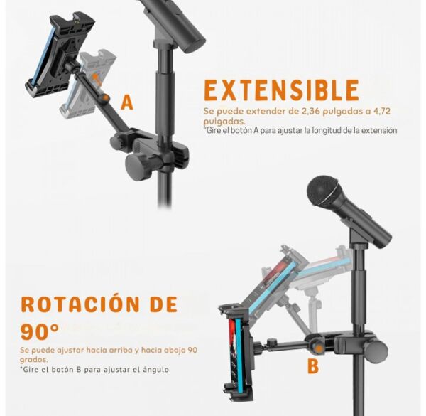 Rockstar TB80 Soporte Tablet Micrófono Ajustable 360° envio gratis