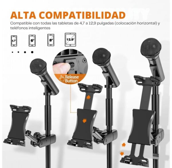 Rockstar TB80 Soporte Tablet Micrófono Ajustable 360° envio gratis
