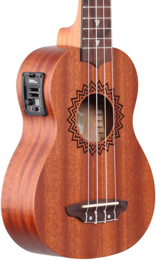Luna guitars uke vintage mahogany soprano w-preamp ukelele soprano envio gratis - Imagen 2