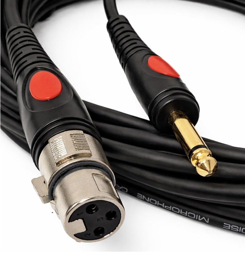 Cable de micrófono XLR hembra a Jack Rockstar PWJX25 6.35mm Mono (TS) Chapado en Oro envio gratis