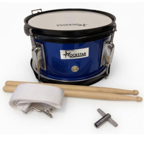 Tambor Azul Metalizado Rockstar SMS0805BL 20,5 cm x 13 cm con correa y baquetas envio gratis