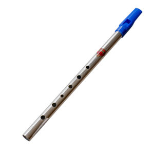 Flauta Flageolet F en FA cromado color azul envio gratis
