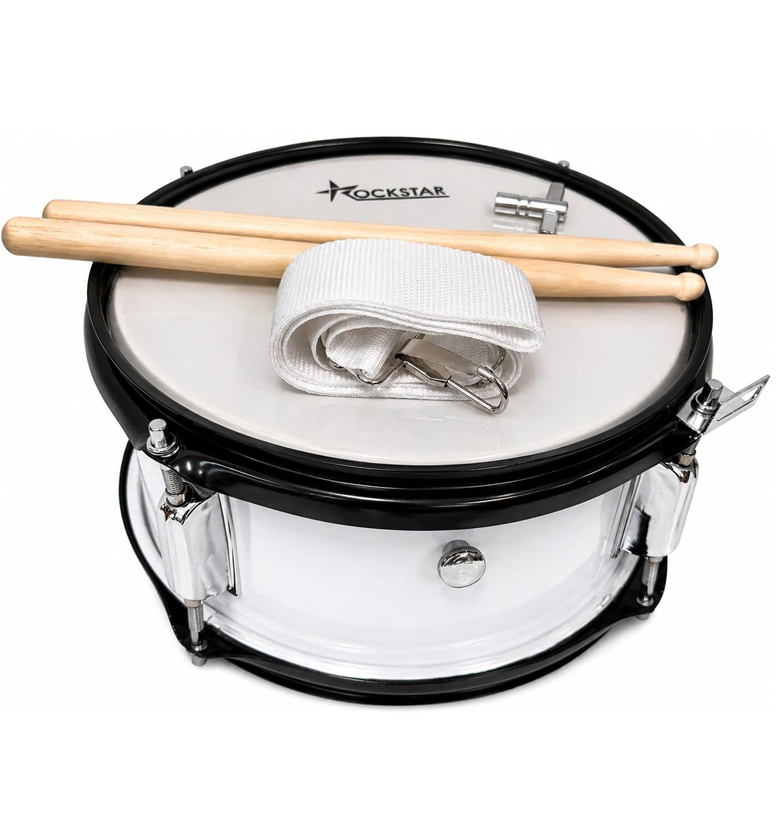 Tambor de Madera Afinable 30,5 x 12,7 cm Rockstar SMS-1205WR color blanco envio gratis