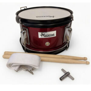 Tambor rojo Metalizado Rockstar SMS0805WR 20,5 cm x 13 cm con correa y baquetas envio gratis