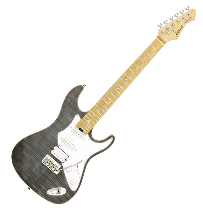 Guitarra eléctrica Aria ST 714-MK2-FULLERTON negro traslúcido envio gratis