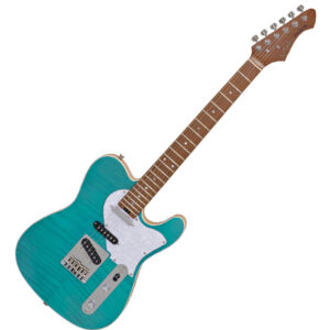 Guitarra eléctrica Aria TC 615-MK2-Nashville azul turquesa translúcida envio gratis