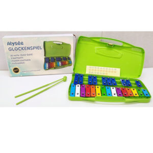 Carrito 1 Metalófono 25 notas de colores Alysée MT25-CR-GR con estuche verde envio gratis